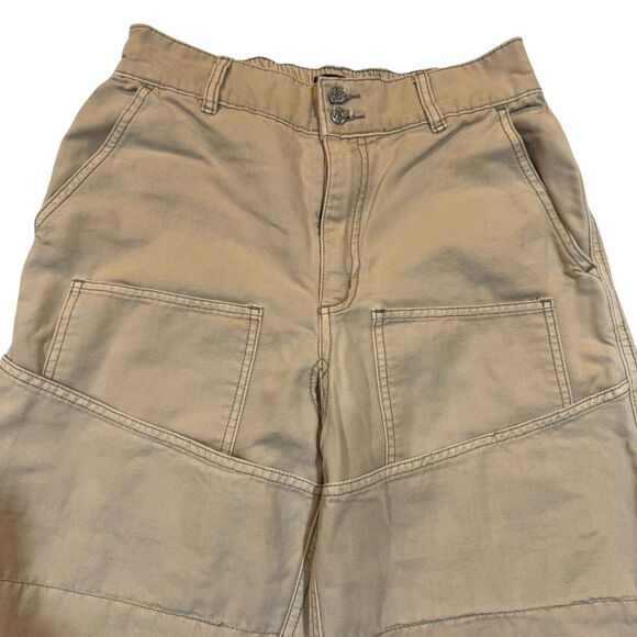 BDG Urban Outfitters Cargo Joggers M Tan Raw Hem Distressed Streetwear - Picture 4 of 16